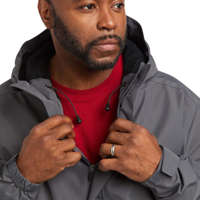 RJ66P1586 veste imperméable à barres d'armature stormshell Ariat hauts barres d'armature grises Hommes