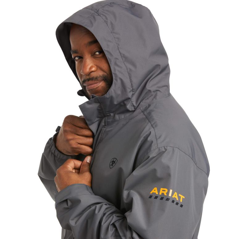 RJ66P1586 veste imperméable à barres d'armature stormshell Ariat hauts barres d'armature grises Hommes