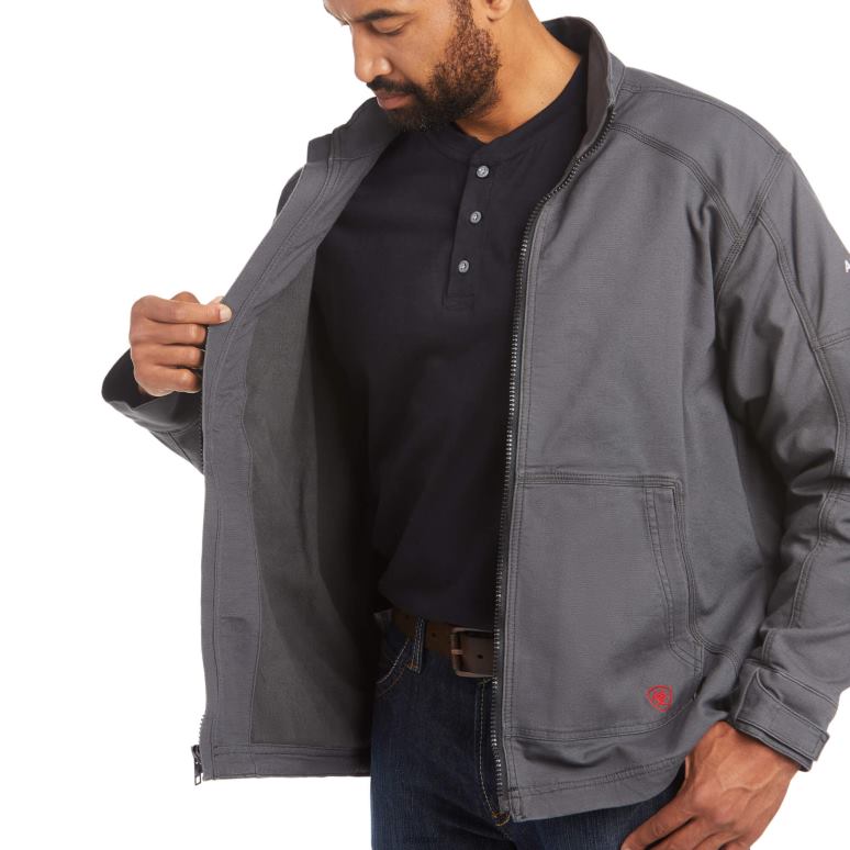 RJ66P1593 veste militaire en toile stretch duralight fr Ariat hauts gris fer Hommes