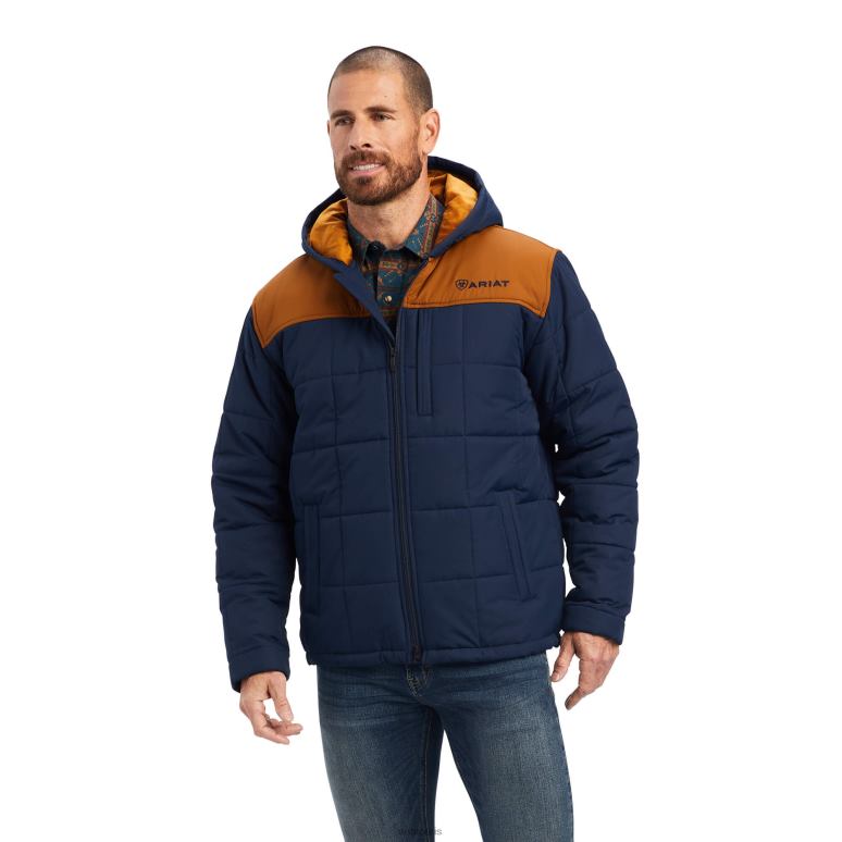 RJ66P1598 veste isolante à capuche crius Ariat hauts marine Hommes