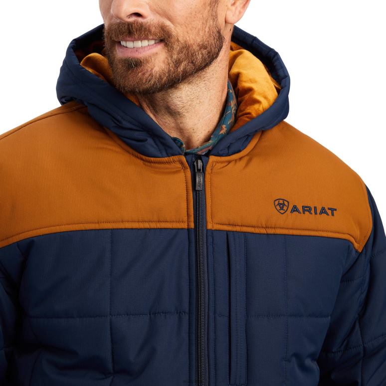 RJ66P1598 veste isolante à capuche crius Ariat hauts marine Hommes