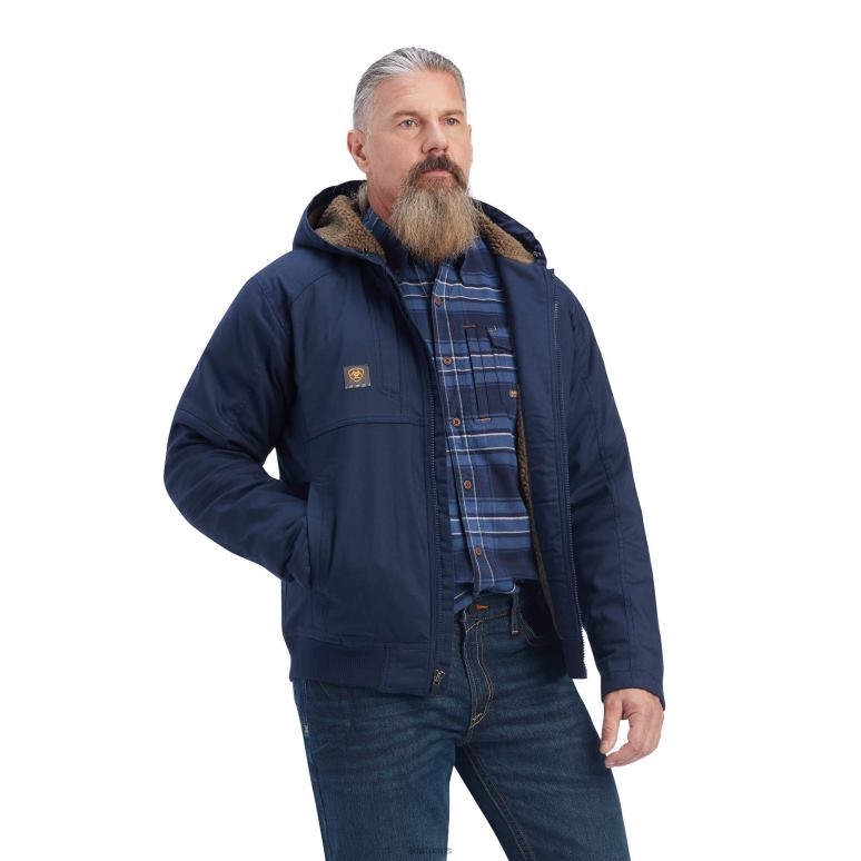 RJ66P1602 veste duracanvas avec barres d'armature Ariat hauts marine Hommes