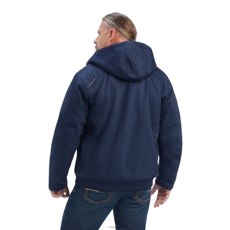RJ66P1602 veste duracanvas avec barres d'armature Ariat hauts marine Hommes