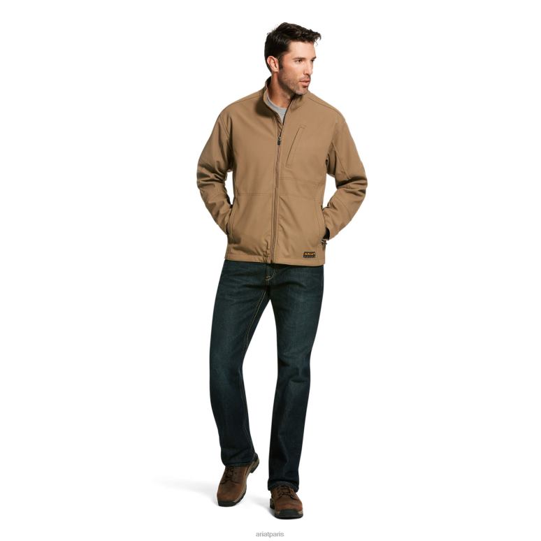 RJ66P1608 veste softshell en toile stretch rebar Ariat hauts kaki des champs Hommes
