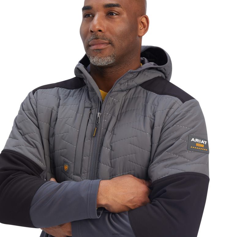 RJ66P1610 veste isolante cloud 9 Ariat hauts barres d'armature grises Hommes