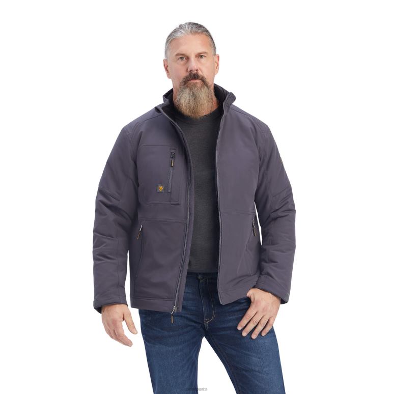 RJ66P1613 Veste isolante Durastretch Dri-Tek pour barres d'armature Ariat hauts gris périscope Hommes