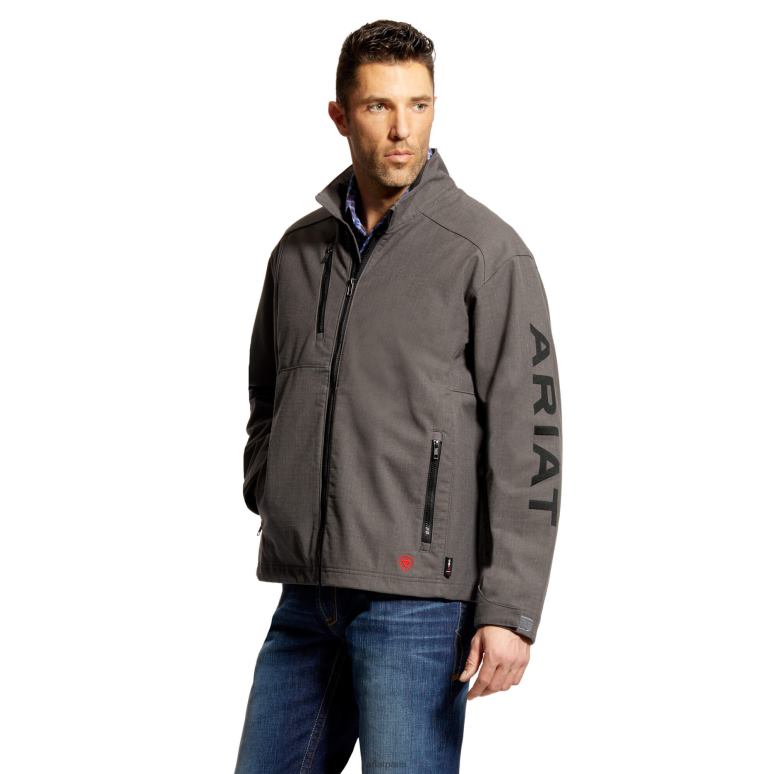 RJ66P1630 veste avec logo de l'équipe fr Ariat hauts gris fer Hommes