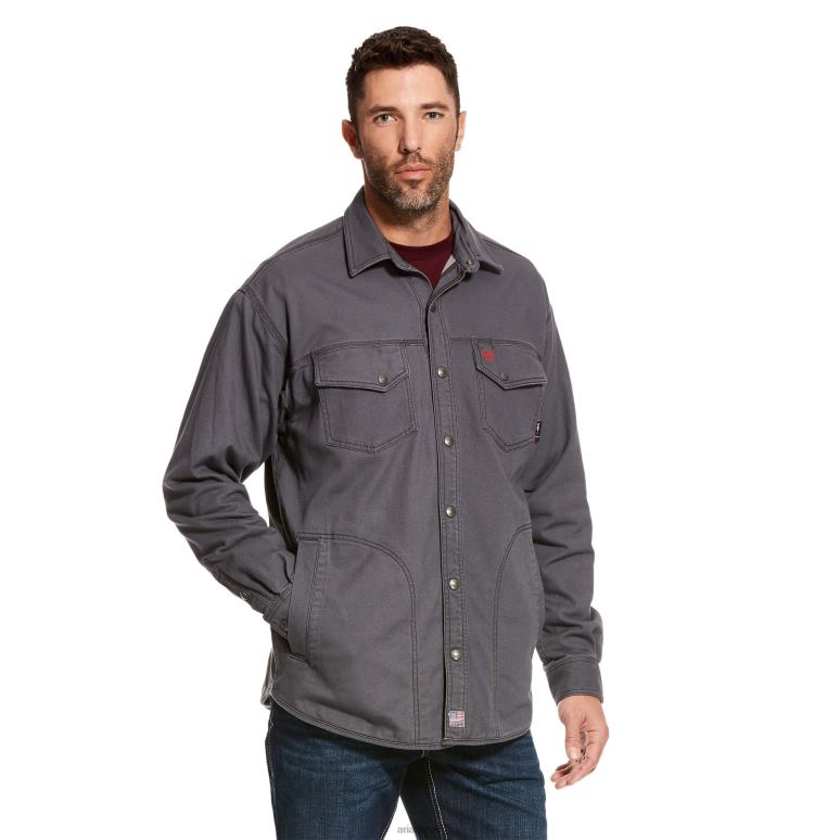 RJ66P1635 veste chemise fr rig Ariat hauts gris fer Hommes