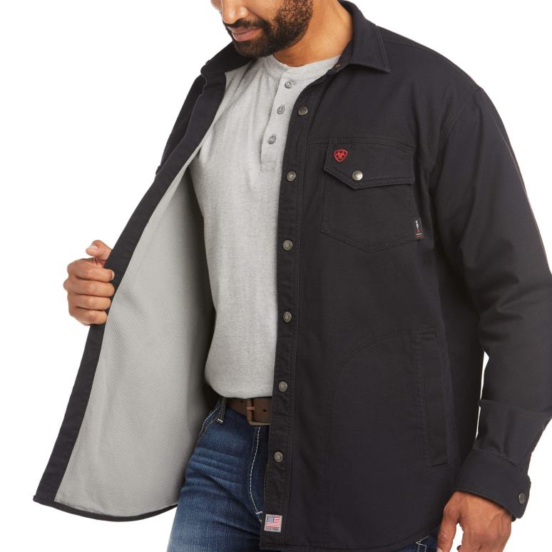 RJ66P1636 veste chemise fr rig Ariat hauts noir Hommes