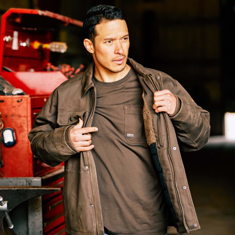 RJ66P1756 manteau doublé en sherpa rebar duracanvas Ariat hauts roitelet Hommes