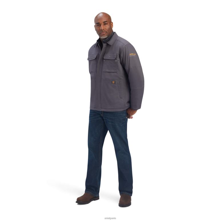 RJ66P1772 manteau doublé en sherpa rebar duracanvas Ariat hauts barres d'armature grises Hommes