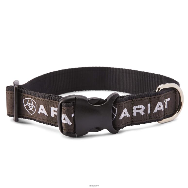 RJ66P2007 Collier de chien Ariat accessoires noir/gris barres d'armature unisexe