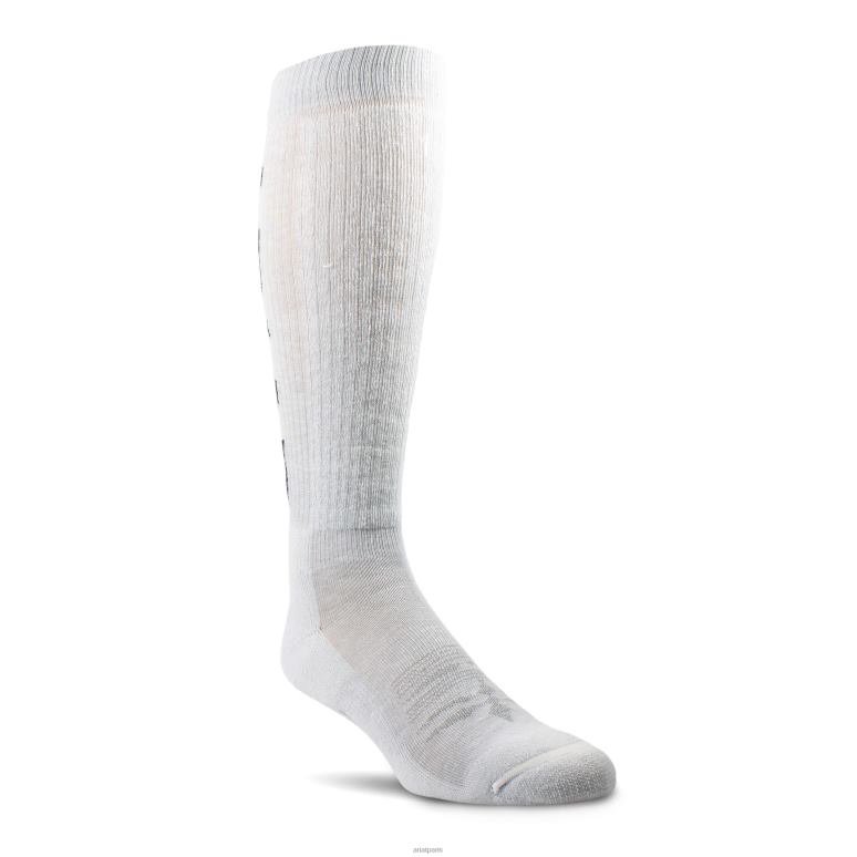 RJ66P2022 chaussettes de botte western d'épaisseur moyenne au-dessus du mollet Ariat accessoires gris unisexe