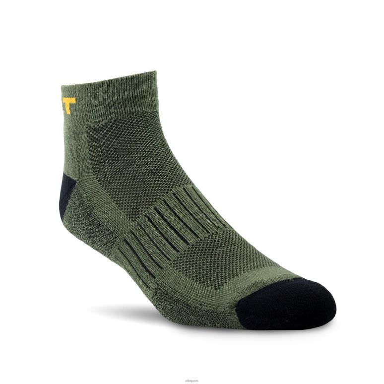 RJ66P2023 lot de 3 paires de chaussettes de travail Quarter Crew Tek haute performance Ariat accessoires olive unisexe