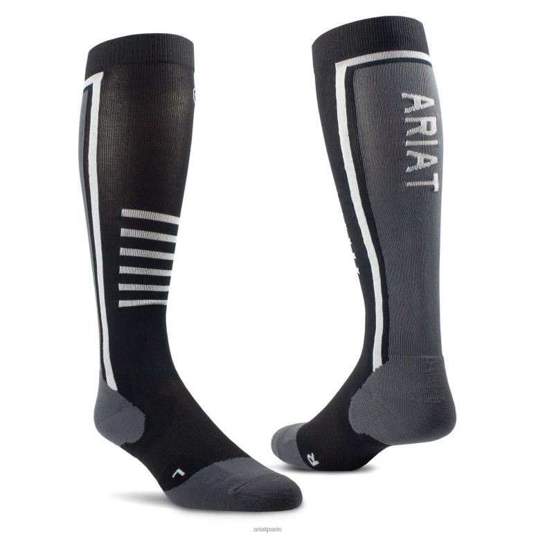 RJ66P2046 chaussettes fines performantes Ariat accessoires noir/grésil unisexe