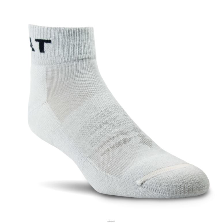 RJ66P3824 lot de 2 paires de chaussettes de bottes western Quarter Crew d'épaisseur moyenne Ariat accessoires gris unisexe